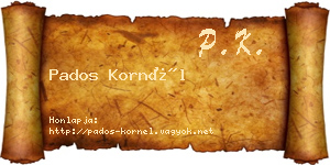 Pados Kornél névjegykártya